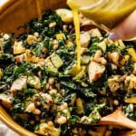 Dress the salad with honey mustard vinaigrette.