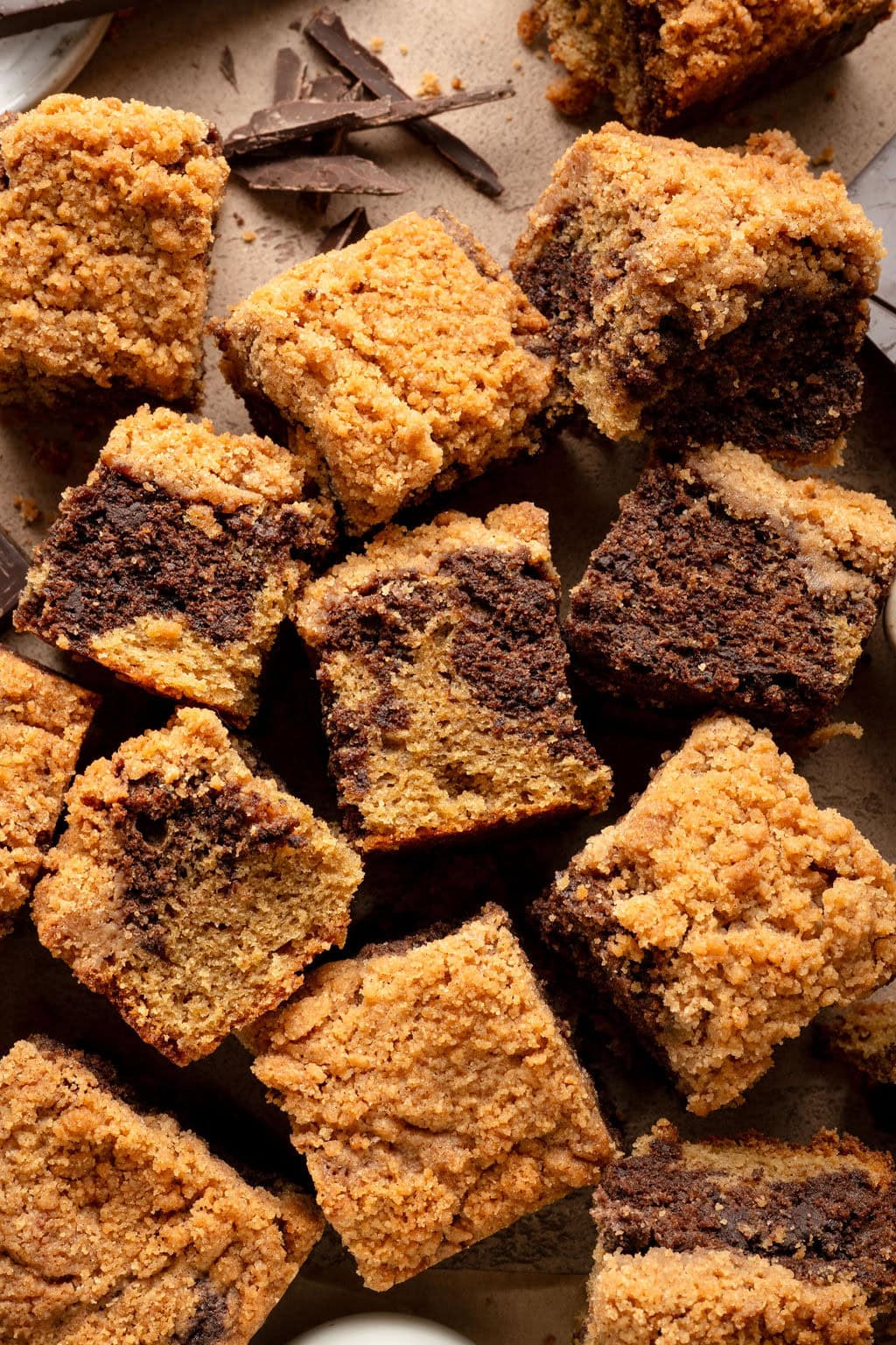 Chocolate Espresso Marble Cake with Crumb Topping
