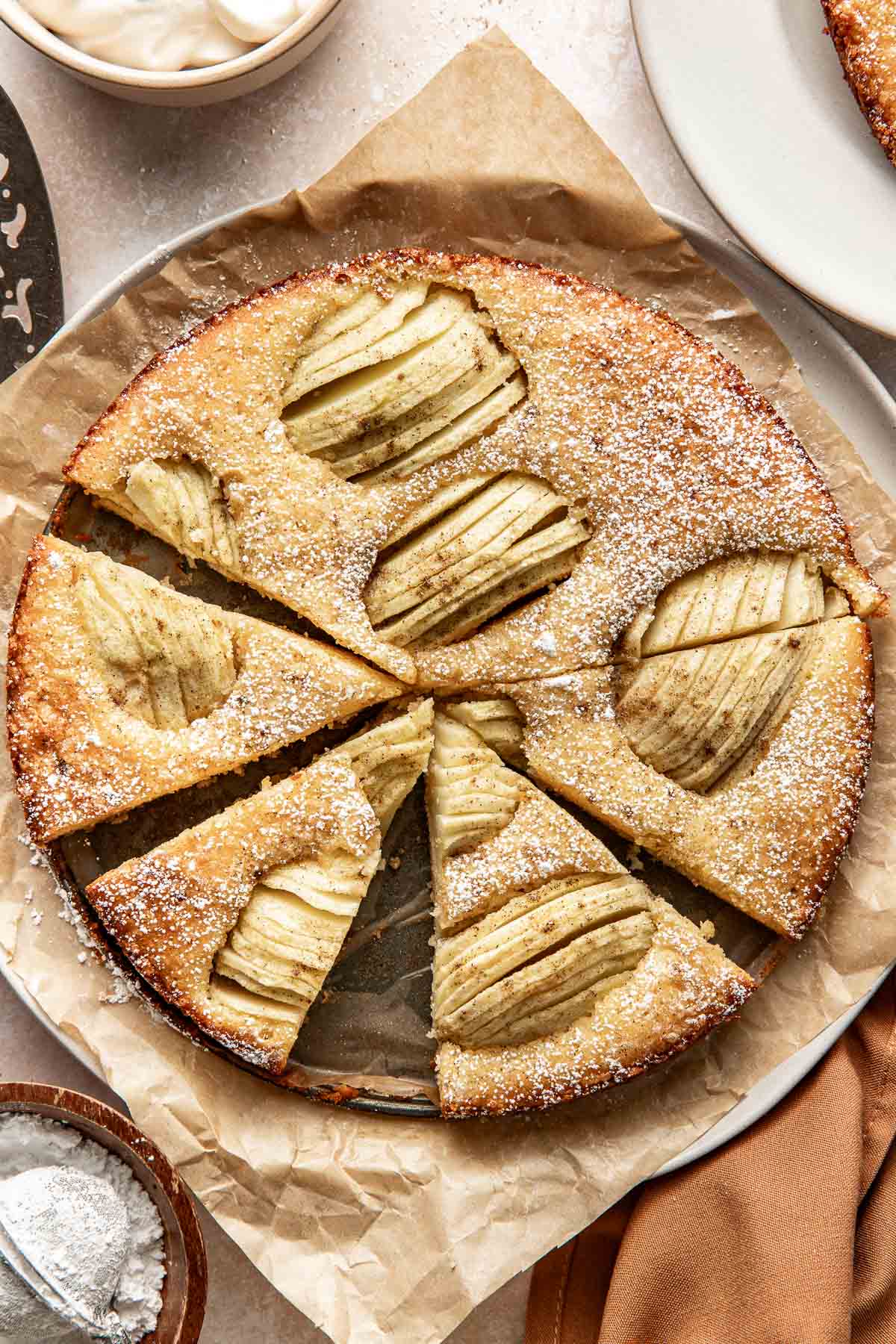 One Bowl Sunken Apple Cake with Almond Flour
