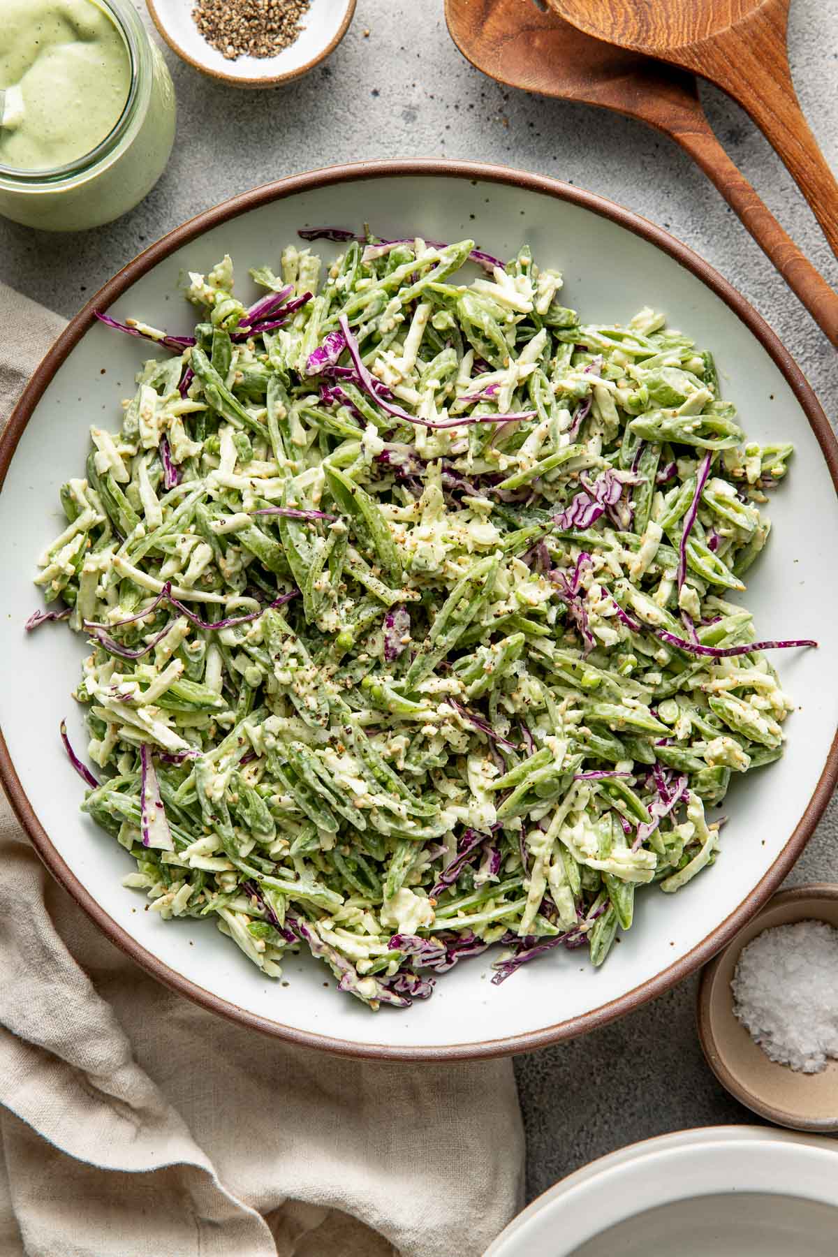 Crunchy Snap Pea & Halloumi Salad with Herb Dressing